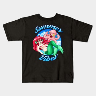 Summer Vibes Mermaid Kids T-Shirt